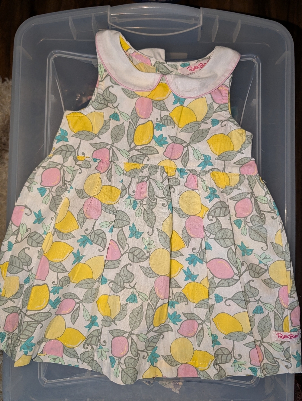 Cute Lemon Print Ruffle Butts Dress